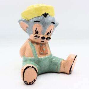 Vintage Ceramic Sniffles Mouse Figurine 1940s Warner Bros Hand Painted Glossy